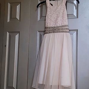 Speechless Kids Girls Lace Chiffon Beaded Waist Holiday Dress, Size 12.